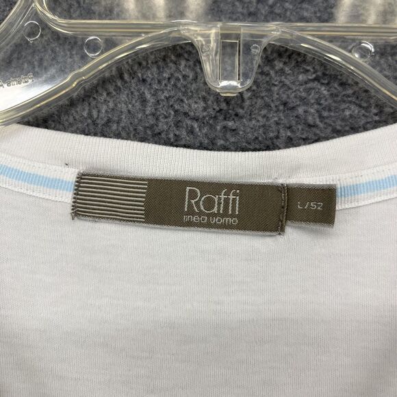 Raffi Shirt Mens Large White V Neck Tee T-Shirt Soft Cotton Basic Casual Top - Picture 9 of 15